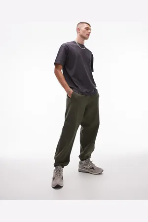 Topman Kakigrønne premium kraftige oversized joggingbukser