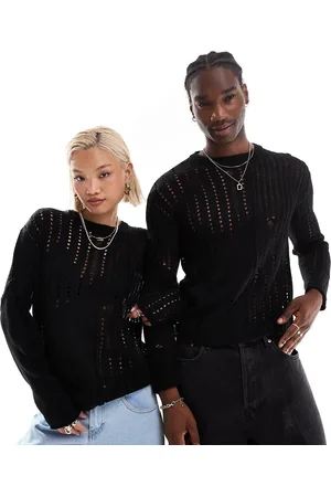Reclaimed Sammensat stigestrikket unisex-trøje