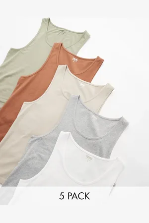 ASOS Pakke med 5 tætsiddende toppe i forskellige farver