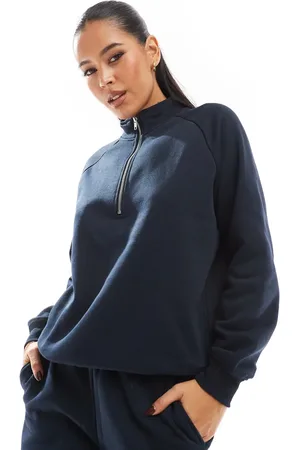 Pieces® Mørk sweatshirt med halv lynlås - Del af sæt