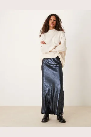 Miss Selfridge Metallisk maxinederdel