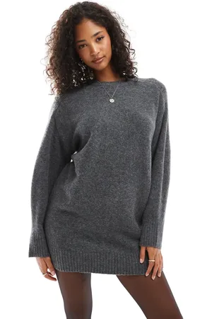 Pull&Bear Mørkegrå strikket minikjole