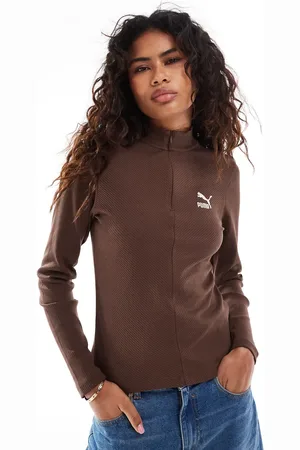 PUMA Classics - ribstrikket trøje med halv lynlås
