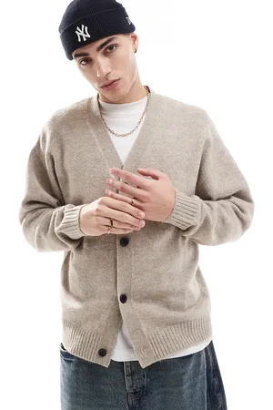 JACK & JONES Beige oversized vamset cardigan-Neutral
