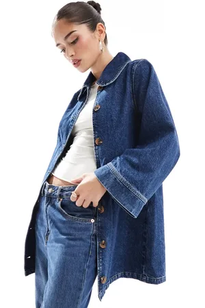 ASOS Indigofarvet longline-jakke i denim