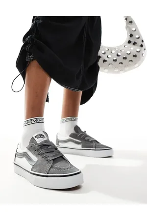 Vans SK8-Low - Tofarvede sneakers i mørkegrå/hvid
