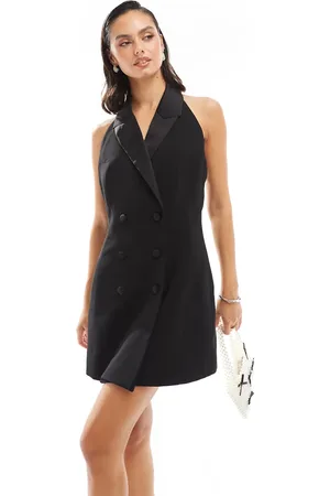 Miss Selfridge Kjole med habitvestdesign og halterneck
