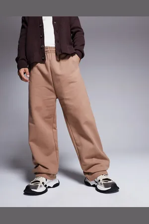 ASOS Premium - Lysebrune joggingbukser med vidde i kraftigt stof på 400 gsm