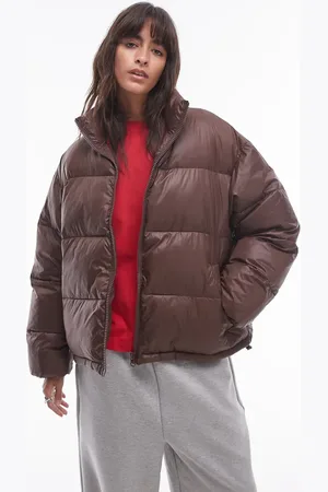 Topshop Chokoladebrun bomber-dynejakke