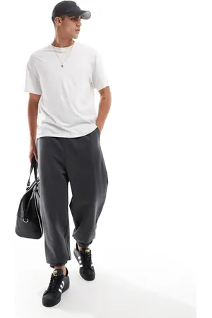 ASOS Premium - Oversized og forvaskede sorte joggingbukser i kraftigt 400 gsm-stof-Grå