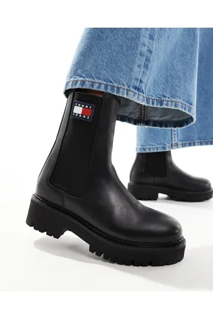 Tommy Hilfiger Urban - Sorte Chelsea-støvler med flaglogo