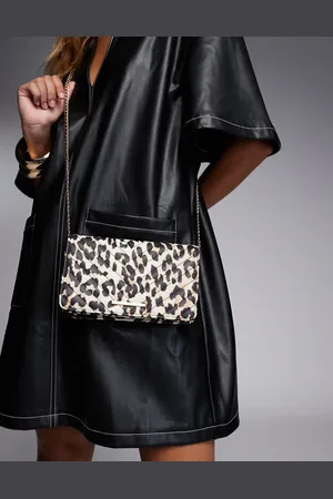 Aldo Vatteret crossbody-taske med leopard- og chevronmønster