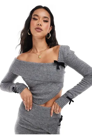 The Frolic Koksgrå trøje med asymmetrisk sløjfedetalje - Del af sæt - Kun hos ASOS