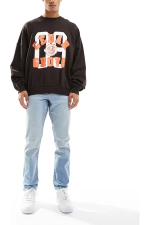 ASOS Blå medium forvaskede slimfit-jeans fra