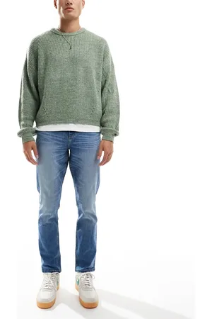 ASOS Slim-jeans med stræk i mid wash blå