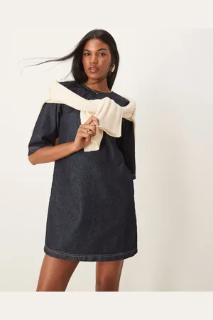 ASOS Indigoblå shift-kjole i denim