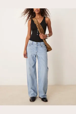Abercrombie & Fitch Lyseblå superløstsiddende jeans med lav talje