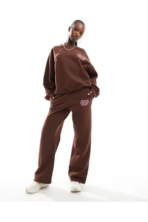 The Frolic Brune joggingbukser med vide ben og 