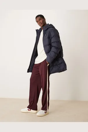 GANT Active Cloud - Marineblå longline-dynejakke med hætte