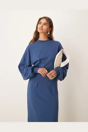 ASOS Midikjole midikjole med indsyning i taljen i sweatshirt-materiale-Multifarvet
