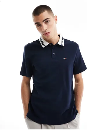 Tommy Hilfiger Marineblå poloskjorte med kantstribe
