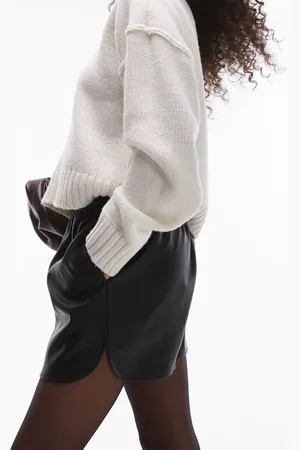 Topshop Løbeshorts i imiteret læder