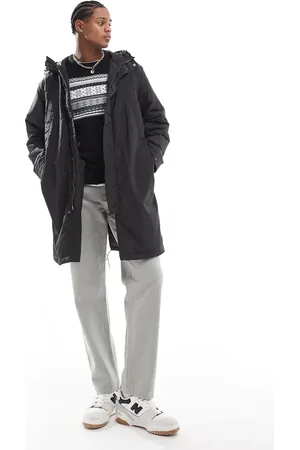 Lyle & Scott Mørkegrå longline-parka