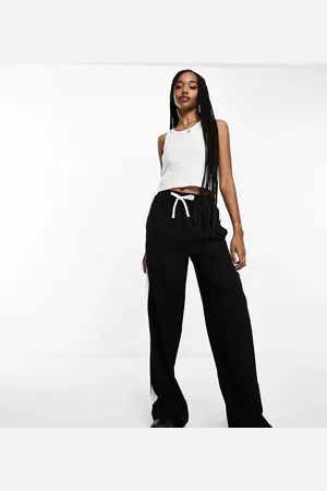 ASOS ASOS DESIGN Tall - Sorte pull-on-bukser med kontrasterende paneler
