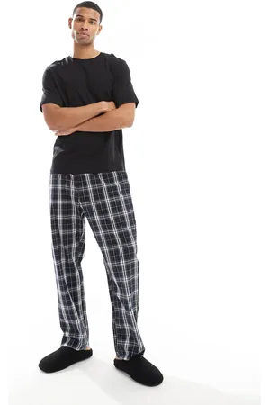 JACK & JONES Sorte pyjamassæt med tern