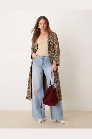 Never Fully Dressed Longline jakke i denim med -Multifarvet