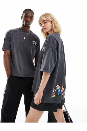 ASOS Unisex - Vasket sort oversized T-shirt med 