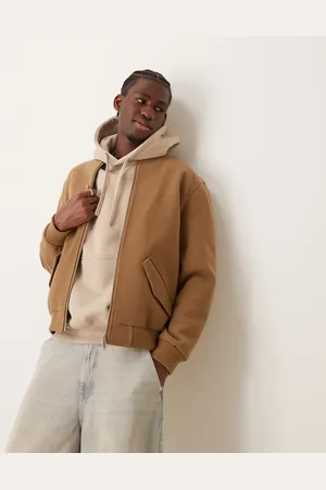 New Look Kamelbrun bomber-jakke i uldlook-Neutral