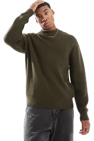 Pull&Bear Kakigrøn trøje i patentstrik