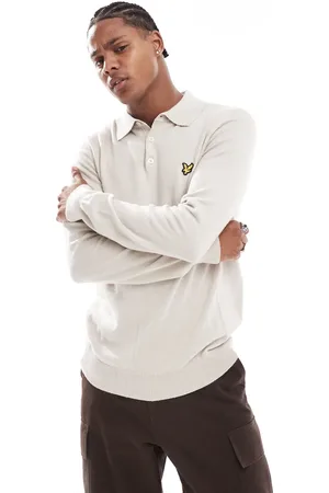 Lyle & Scott Strikket merinotrøje med lange ærmer i -Neutral