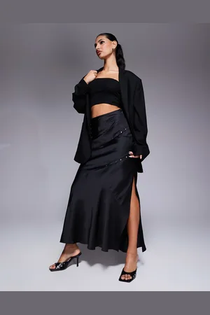 ASOS Maxinederdel med nitter, skråsnit og slids