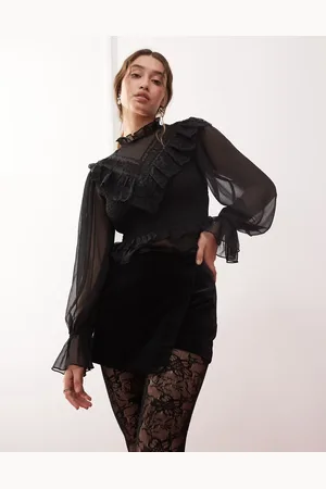 Miss Selfridge Slå-om-skort med knapper i velour
