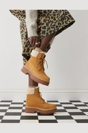 Timberland Stone Street - Lysebrune elegante 6-tommer-støvler i nubuck-læder med for
