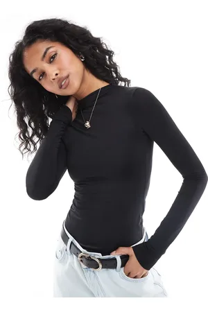 Pull&Bear Stram bodystocking i polyamid med lange ærmer