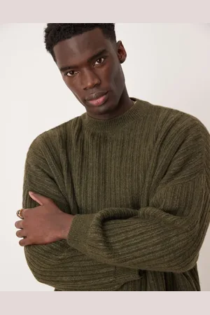 ASOS Kakigrøn super-oversized trøje med rund hals i strik i firkantet pasform