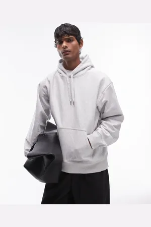 ARKET Lysegrå meleret oversized kraftig hættetrøje
