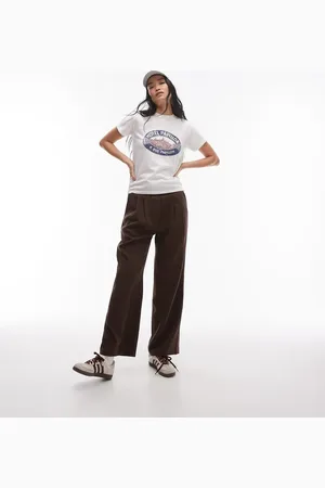 Topshop Brune elegante skræddersyede joggingbukser-Ingen farve
