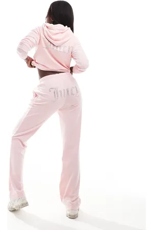 Juicy Couture Joggingbukser i lyserød velour med lige ben - Del af sæt