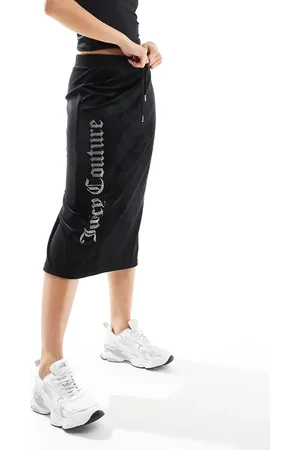 Juicy Couture Midinederdel i velour med logo