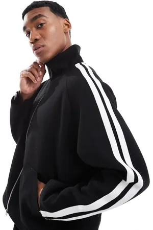 JACK & JONES Jakke med lynlås og sidestriber - Del af sæt