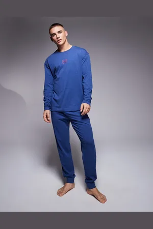 HUGO BOSS HUGO Bodywear - Laze - Mørkeblåt loungewear-sæt med lange ærmer