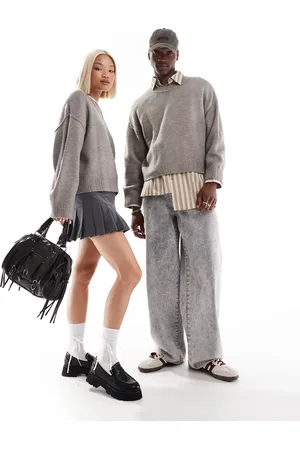 COLLUSION Unisex - Beige striktrøje-Neutral
