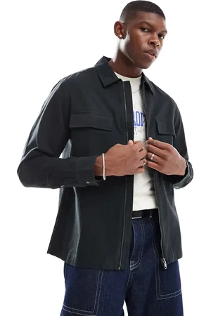 ASOS Vasket overskjorte med gennemgående lynlås i twill