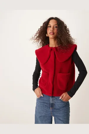 ASOS Oversized vest i teddy-stof med krave