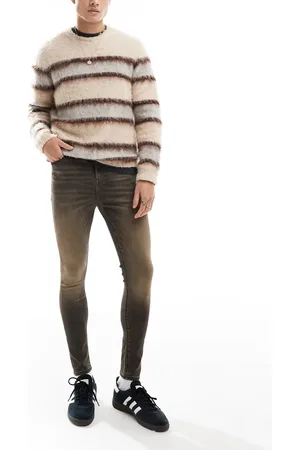 ASOS Forvaskede sorte spray on-jeans med power-stretch og farvede detaljer
