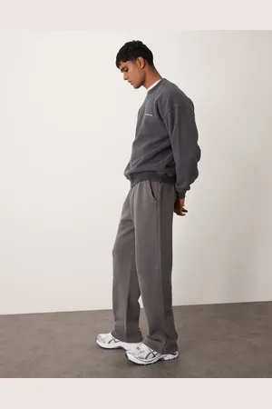 Abercrombie & Fitch Joggingbukser med åbne kanter i mellemgrå vintage-vask